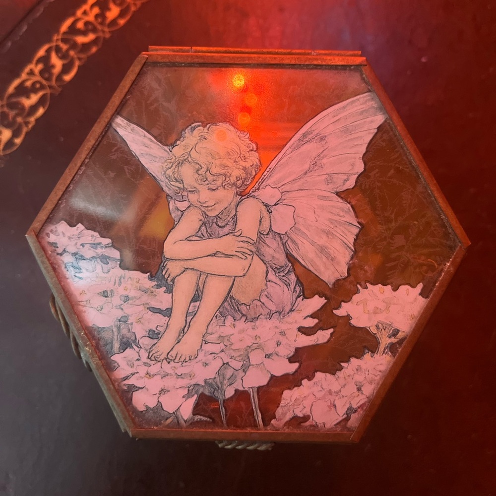 Vintage 1996 Flower Fairies Lasting Impressions Jewelry Trinket Box RARE